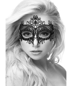 Ouch! Black & White Queen Lace Eye Mask Black