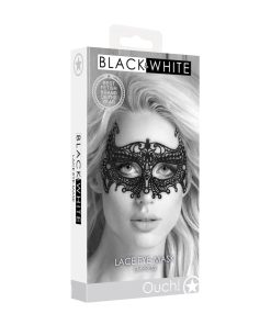 Ouch! Black & White Empress Lace Eye Mask Black