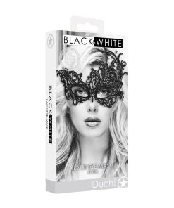 Ouch! Black & White Royal Lace Eye Mask Black