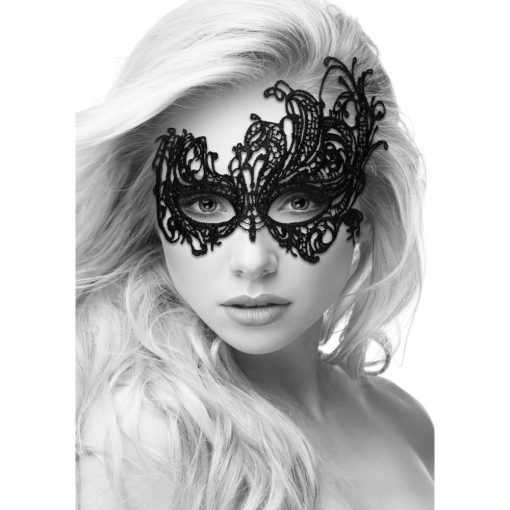 Ouch! Black & White Royal Lace Eye Mask Black - Image 5
