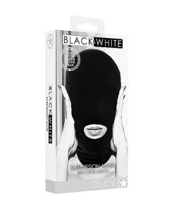 Ouch! Black & White Submission Mask With Open Mouth Black