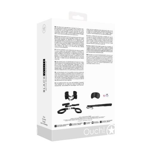 Ouch! Black & White Bed Post Bindings Restraint Kit Black - Image 5
