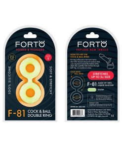 Forto F-81 Liquid Silicone Cock & Ball Double Ring Small Glow