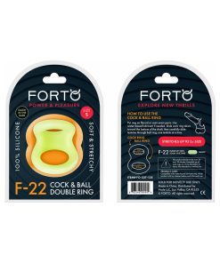 Forto F-22 Liquid Silicone Cock & Ball D-Ring Small Glow