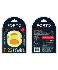 Forto F-22 Liquid Silicone Cock & Ball D-Ring Large Glow