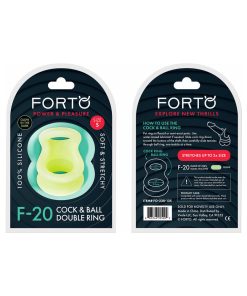 Forto F-20 Liquid Silicone Cockring & Ball Stretcher Small Glow