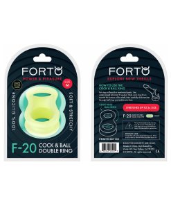 Forto F-20 Liquid Silicone Cockring & Ball Stretcher Medium Glow