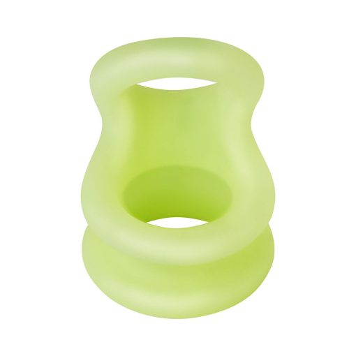Forto F-20 Liquid Silicone Cockring & Ball Stretcher Large Glow - Image 2