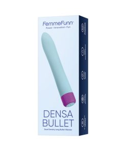 Femmefunn Densa Bullet Rechargeable Dual Density Silicone Slimline Vibrator Light Blue