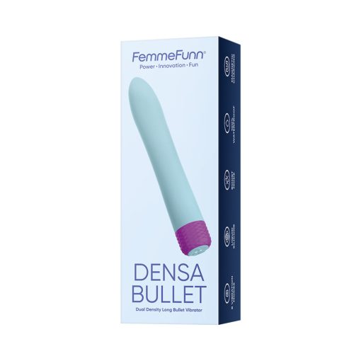 Femmefunn Densa Bullet Rechargeable Dual Density Silicone Slimline Vibrator Light Blue