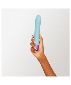 Femmefunn Densa Bullet Rechargeable Dual Density Silicone Slimline Vibrator Light Blue