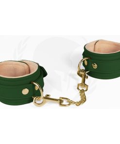 Spartacus Green Pu Wrist Cuffs With Plush Lining