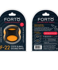 Forto F-22 Liquid Silicone Cock & Ball D-Ring Small Black