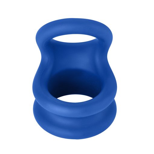 Forto F-20 Liquid Silicone Cockring & Ball Stretcher Small Blue - Image 2