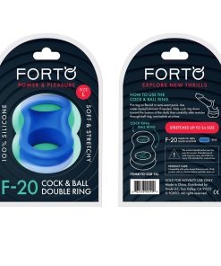 Forto F-20 Liquid Silicone Cockring & Ball Stretcher Large Blue