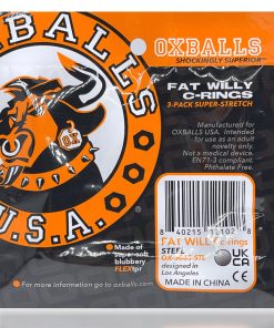 Oxballs Fat Willy 3-Pack Jumbo Cockrings Orange