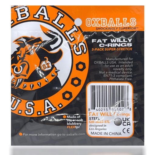 Oxballs Fat Willy 3-Pack Jumbo Cockrings Orange - Image 8
