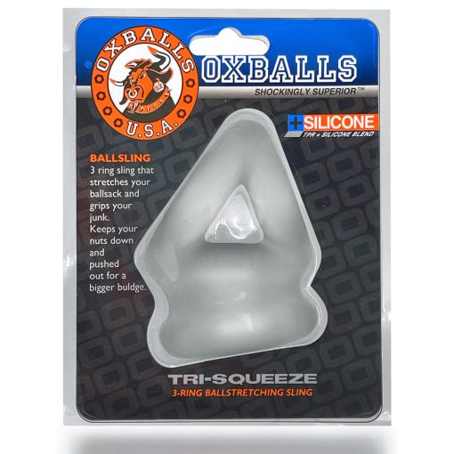 Oxballs Tri-Squeeze Cocksling And Ballstretcher Clear Ice