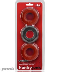 Hunkyjunk Huj3 C-Ring 3-Pack Cherry/Tar Ice