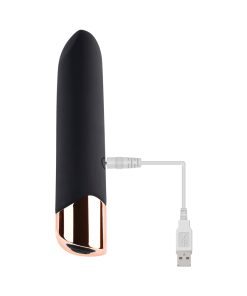 Gender X The Gold Standard Rechargeable Silicone Bullet Vibrator Black/Gold