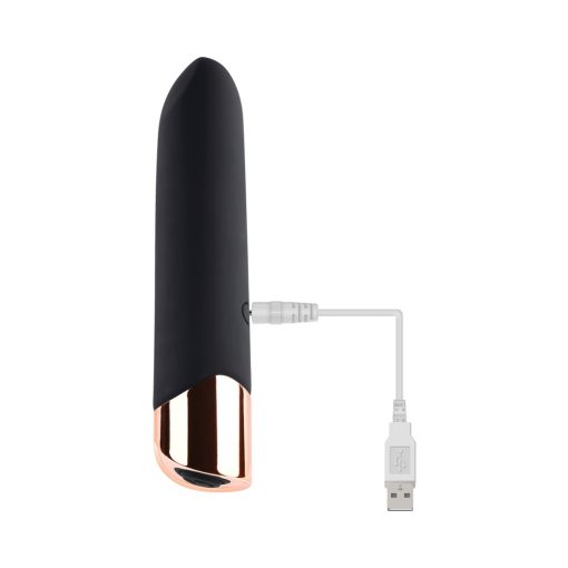 Gender X The Gold Standard Rechargeable Silicone Bullet Vibrator Black/Gold - Image 4