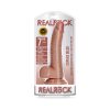 Realrock Realistic 7 In. Curved Dildo With Balls And Suction Cup Tan