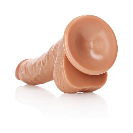Realrock Realistic 7 In. Curved Dildo With Balls And Suction Cup Tan - Image 5