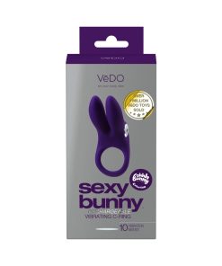 Vedo Sexy Bunny Rechargeable Vibrating C-Ring Deep Purple