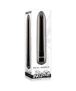 Evolved Real Simple Rechargeable Bullet Vibrator Black Chrome