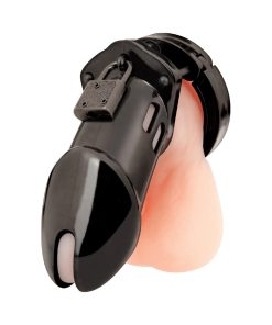 Blue Line Acrylic Chastity Cage Black