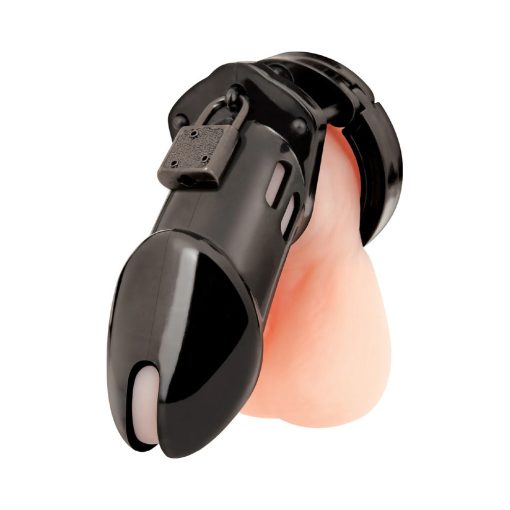 Blue Line Acrylic Chastity Cage Black - Image 3