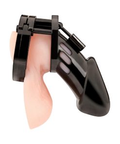 Blue Line Acrylic Chastity Cage Black