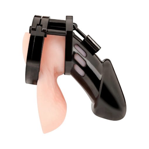Blue Line Acrylic Chastity Cage Black - Image 4