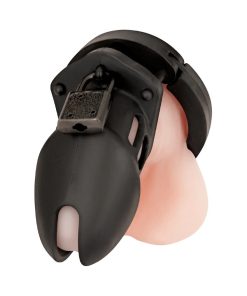 Blue Line Silicone Chastity Cage Black
