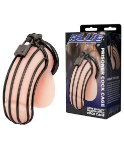 Blue Line Prisoner Cock Cage Black