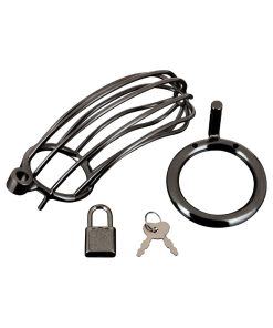 Blue Line Prisoner Cock Cage Black