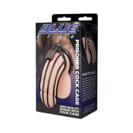 Blue Line Prisoner Cock Cage Black - Image 5