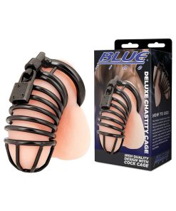 Blue Line Deluxe Chastity Cage Black