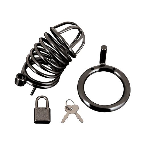 Blue Line Deluxe Chastity Cage Black - Image 2