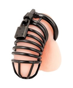 Blue Line Deluxe Chastity Cage Black