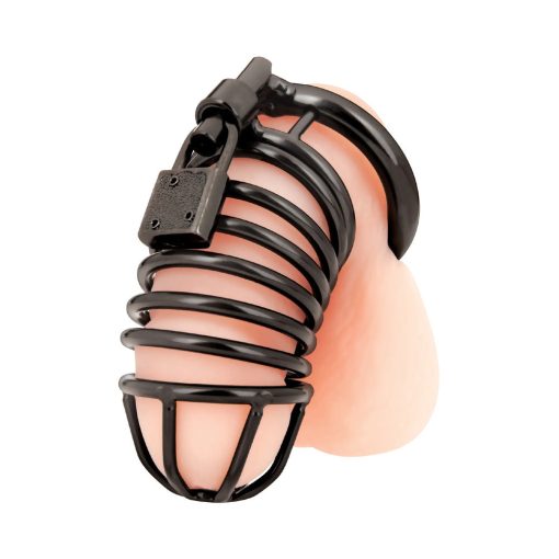 Blue Line Deluxe Chastity Cage Black - Image 3