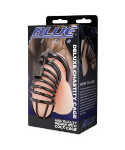 Blue Line Deluxe Chastity Cage Black