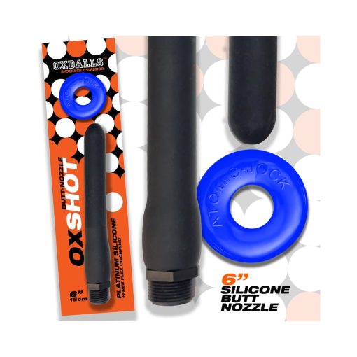 Oxballs Oxshot Butt Nozzle Shower Hose 6 In. Flex Cockring Black - Image 2