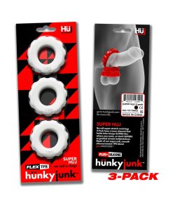 Hunkyjunk Superhuj 3-Pack Cockrings White Ice