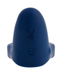 Playboy Pleasure Point Rechargeable Cockring Silicone Navy Blue