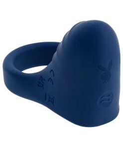 Playboy Pleasure Point Rechargeable Cockring Silicone Navy Blue