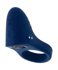 Playboy Pleasure Point Rechargeable Cockring Silicone Navy Blue