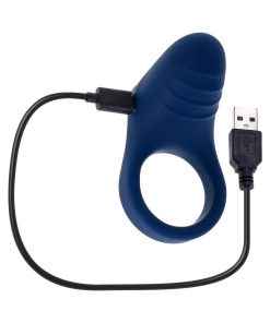 Playboy Pleasure Point Rechargeable Cockring Silicone Navy Blue
