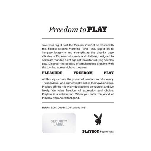 Playboy Pleasure Point Rechargeable Cockring Silicone Navy Blue - Image 9