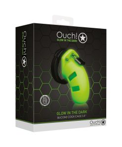 Ouch! Glow In The Dark 3.5 In. Silicone Cock Cage Neon Green